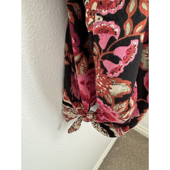 Women’s Kimono Sleeve Open Front Lightweight Cardigan Medium Floral Boho Fest - Picture 2 of 5